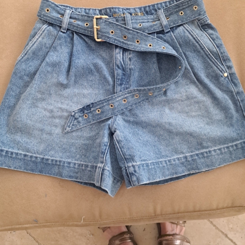 Michael Kors Belted  Real  100%Denim Shorts Like New
